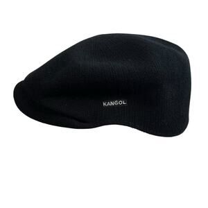 KANGOL Bamboo L Large Hat Black Flat Newsboy Cabbie Men’s Grunge Hip Hop Knit